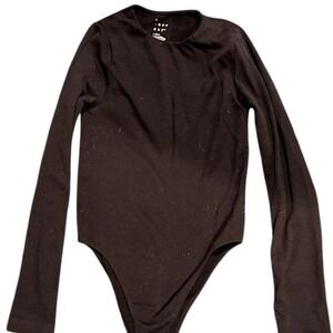 A New Day Womens Long Sleeve Crew Neck Bodysuit Black XS 018081650